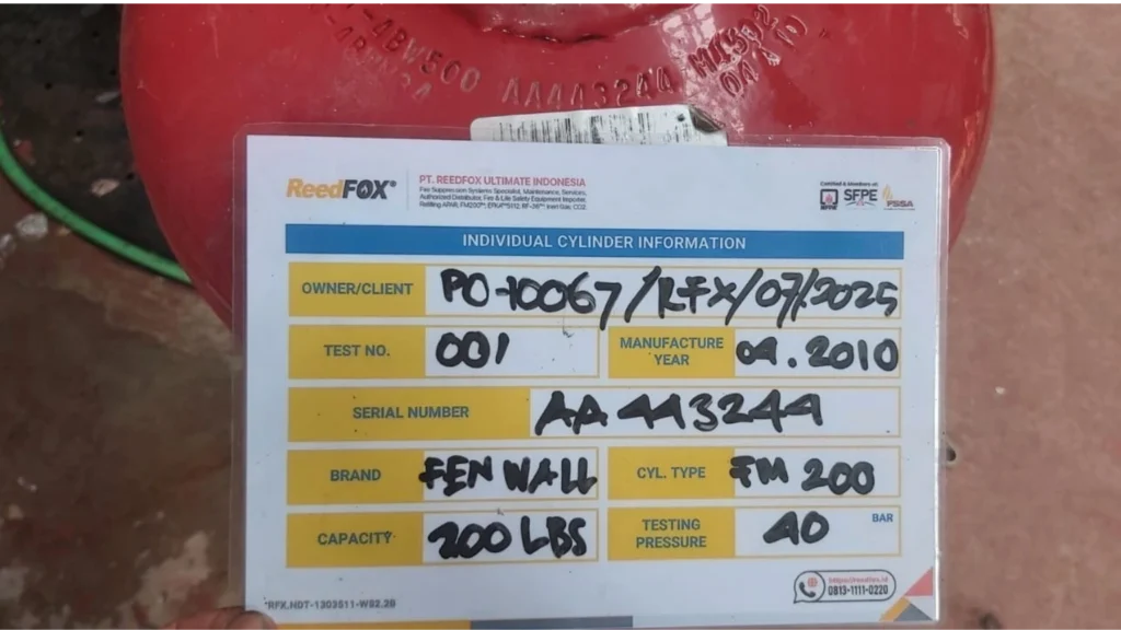 Pencatatan Serial Number & Mfc. Years Tabung Fire Suppression Systems