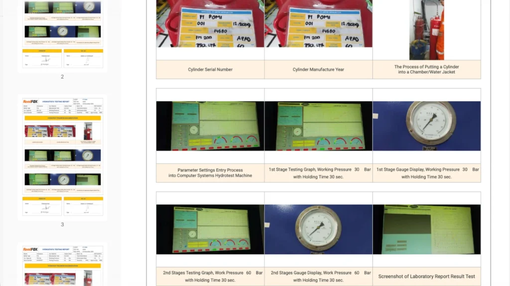 Single Sheet Testing Report Tabung Fire Suppression Systems